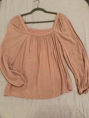 a new day Peach Square-Neck Puff Sleeve Blouse